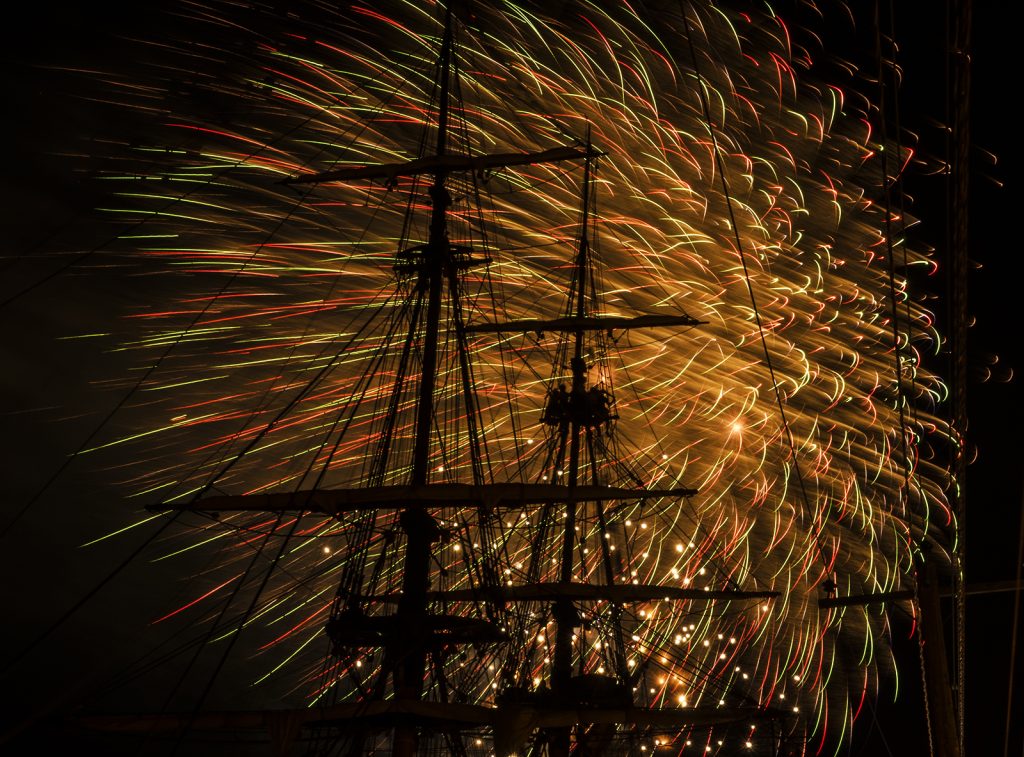 Fireworks finale from Canal Days Marine Heritage Festival in Port Colborne, Ontario.